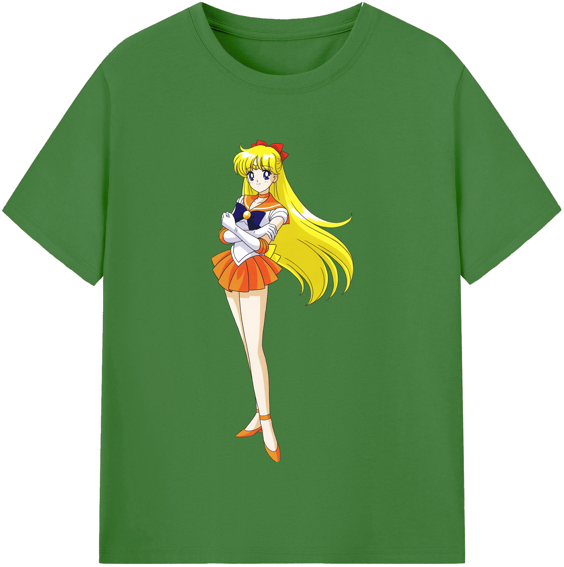 （画像用） 美少女戦士セーラームーン 愛野 美奈子 あいの みなこ Sailor Moon Aino Minako レディースカジュアルプリントTシャツ（綿100％）
